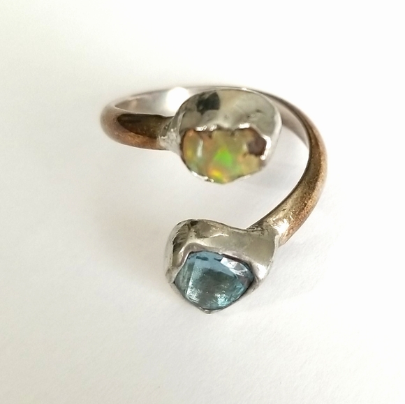 Free People Handcrafted Double Stone Wrap Ring - Picture 2 of 5